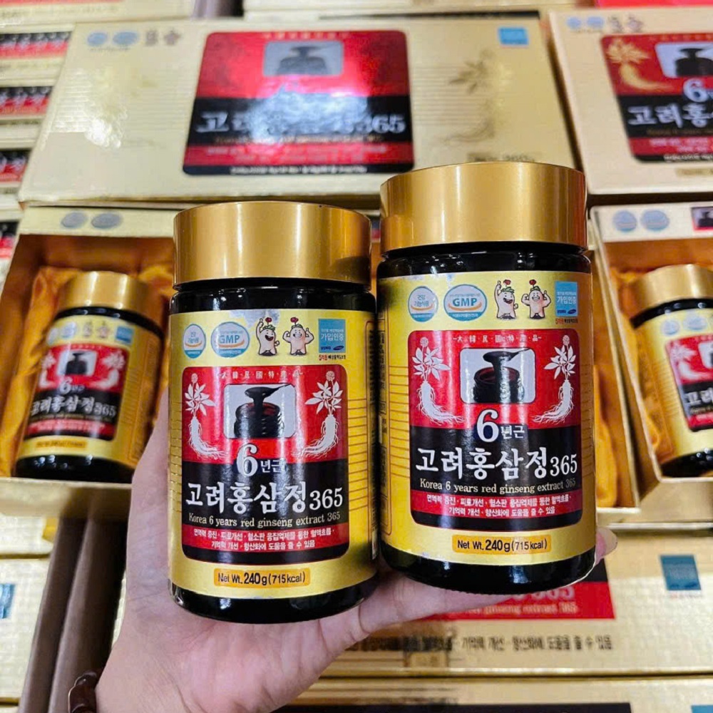 Mặt trước lọ cao sâm 365 Hàn Quốc 6 năm tuổi cô đặc Mặt trước lọ cao sâm 365 Hàn Quốc 6 năm tuổi cô đặc