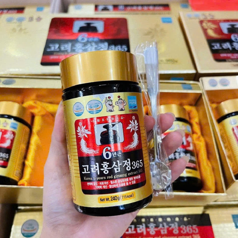 Mặt trước lọ cao sâm 365 Hàn Quốc 6 năm tuổi cô đặc Mặt trước lọ cao sâm 365 Hàn Quốc 6 năm tuổi cô đặc