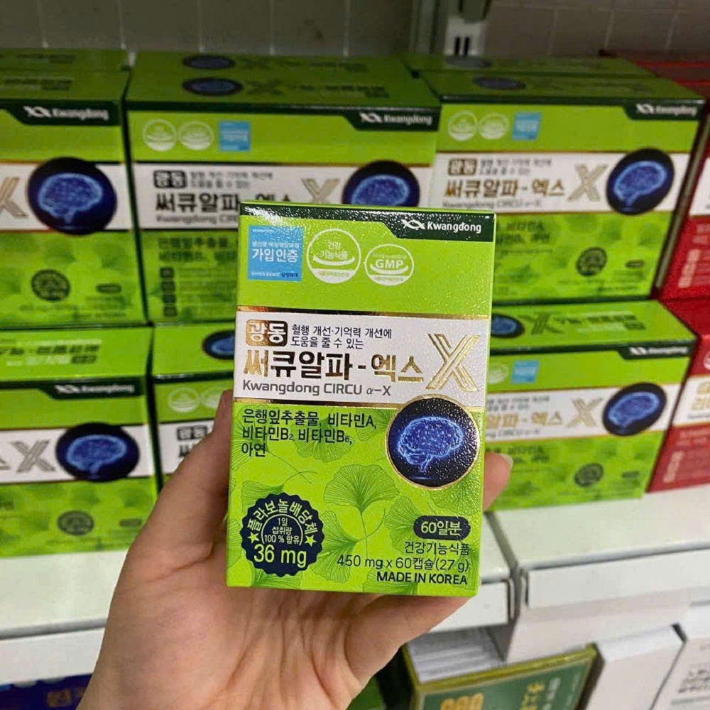 Mặt trước hộp nhỏ 60 viên bổ não kwangdong Circu 2025 Mặt trước hộp nhỏ 60 viên bổ não kwangdong Circu 2025