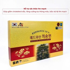 Mặt trước hộp tinh dầu thông samsung 180 viên chính phủ