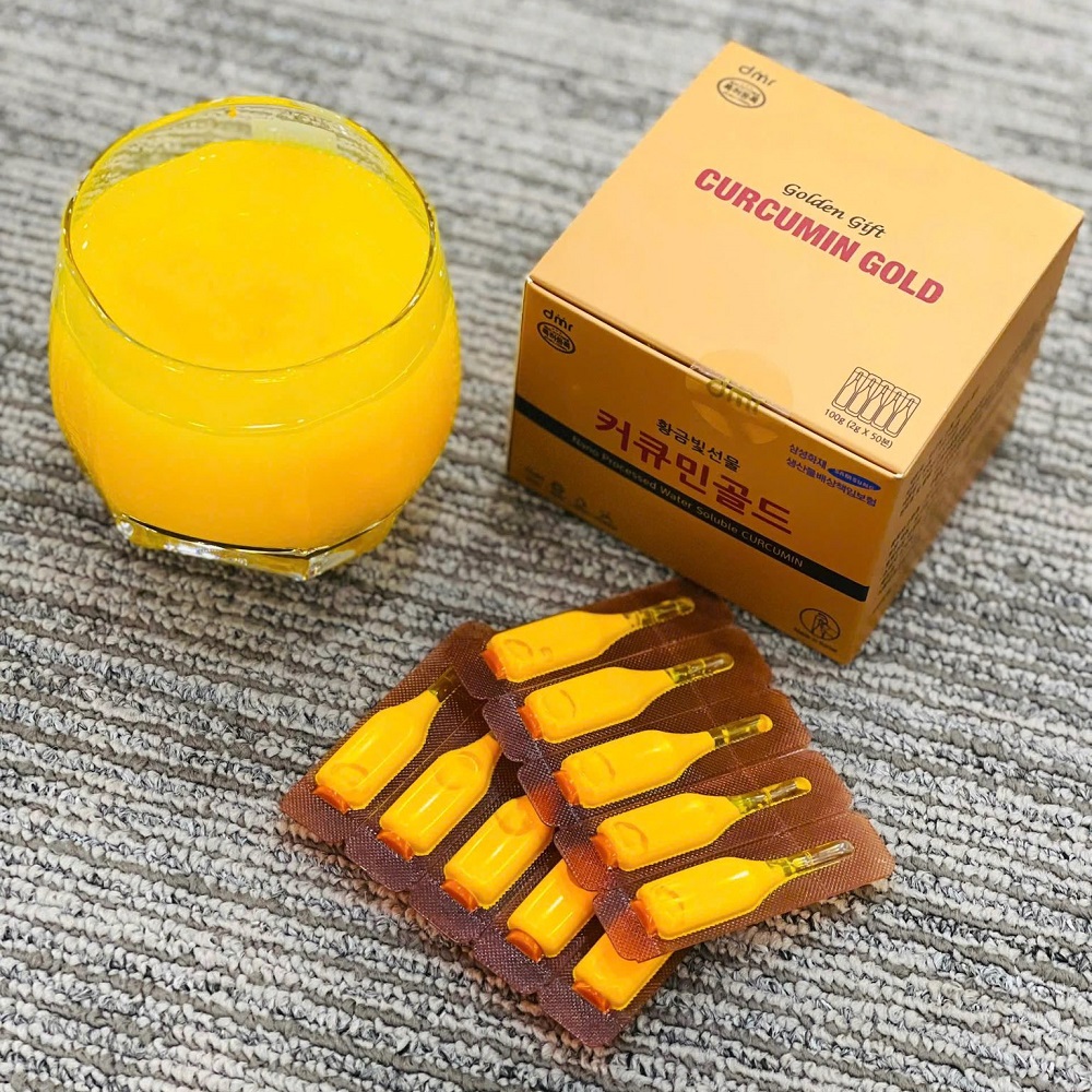 Một hộp tinh nghệ Golden Gift Curcumin Gold gồm 2 hộp nhỏ mỗi hộp 50 tép Một hộp tinh nghệ Golden Gift Curcumin Gold gồm 2 hộp nhỏ mỗi hộp 50 tép