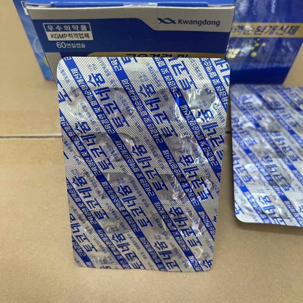 Mặt sau vỉ tê bì tay chân kwangdong Hàn Quốc Mặt sau vỉ tê bì tay chân kwangdong Hàn Quốc