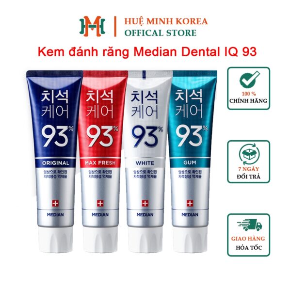 Kem đánh răng Hàn Quốc Median Dental IQ 93 với 4 mẫu