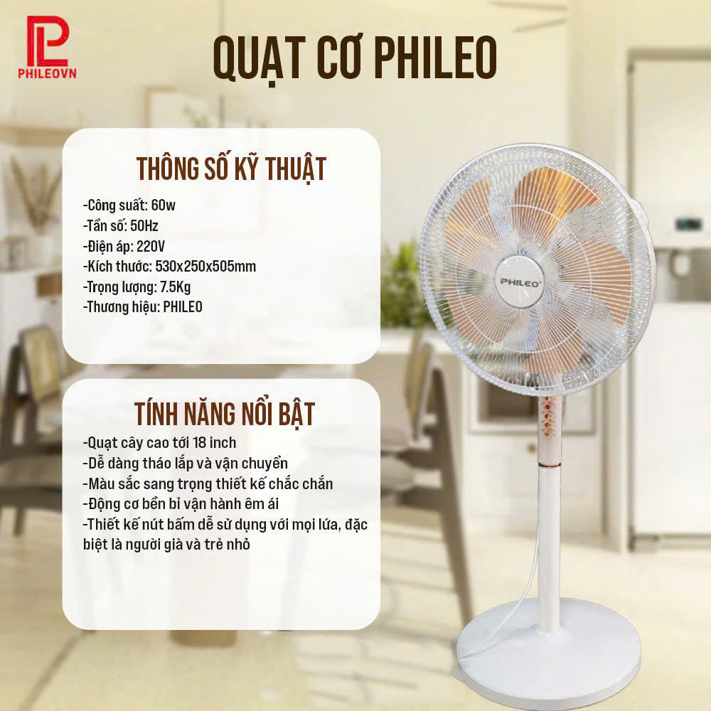 Quạt cây Hàn Quốc Phileo Bản cơ Quạt cây Hàn Quốc Phileo Bản cơ