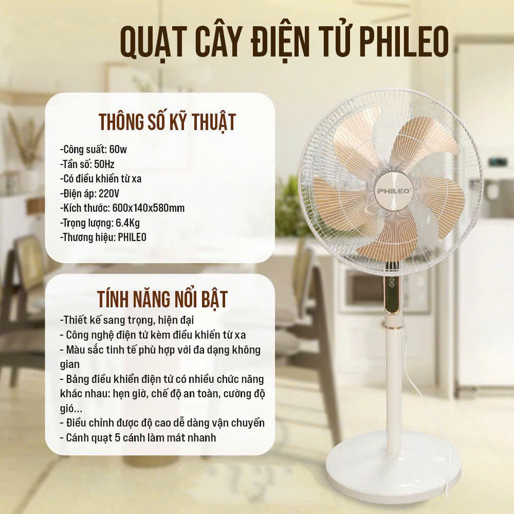 Quạt cây Hàn Quốc Phileo Bản điện tử Quạt cây Hàn Quốc Phileo Bản điện tử