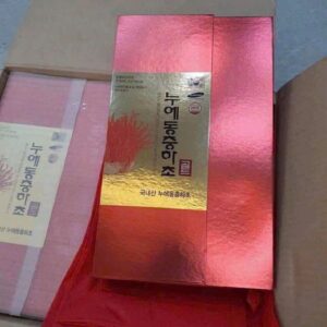 Mặt hộp nước đông trùng hộp giấy đỏ Hàn Quốc
