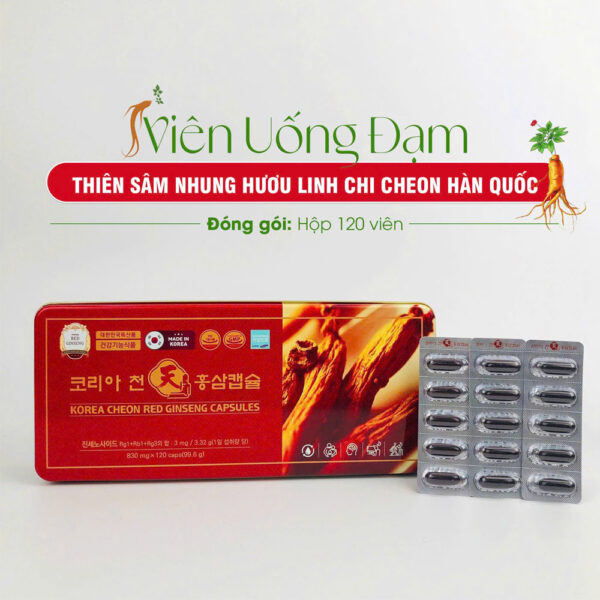 Viên uống Đạm Thiên Sâm Nhung Hươu Linh Chi Cheon Hàn Quốc