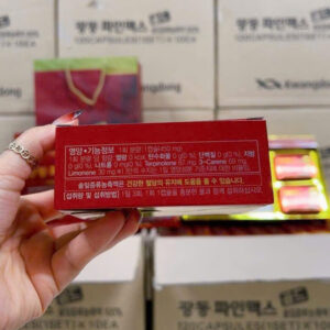 Thông tin sản phẩm tinh dầu thông Kwangdong 1 hộp bao gồm 120 viên