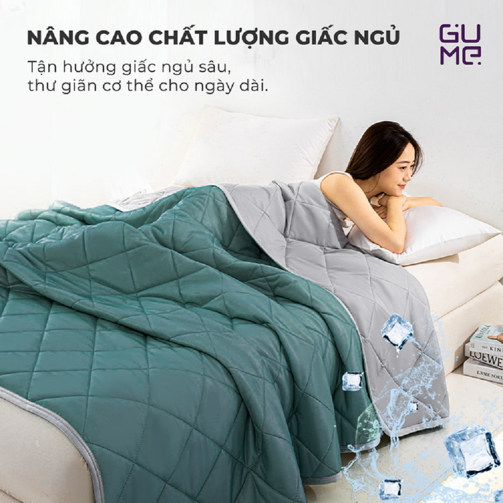 Chăn lạnh hàn quốc GUME màu xanh Chăn lạnh hàn quốc GUME màu xanh