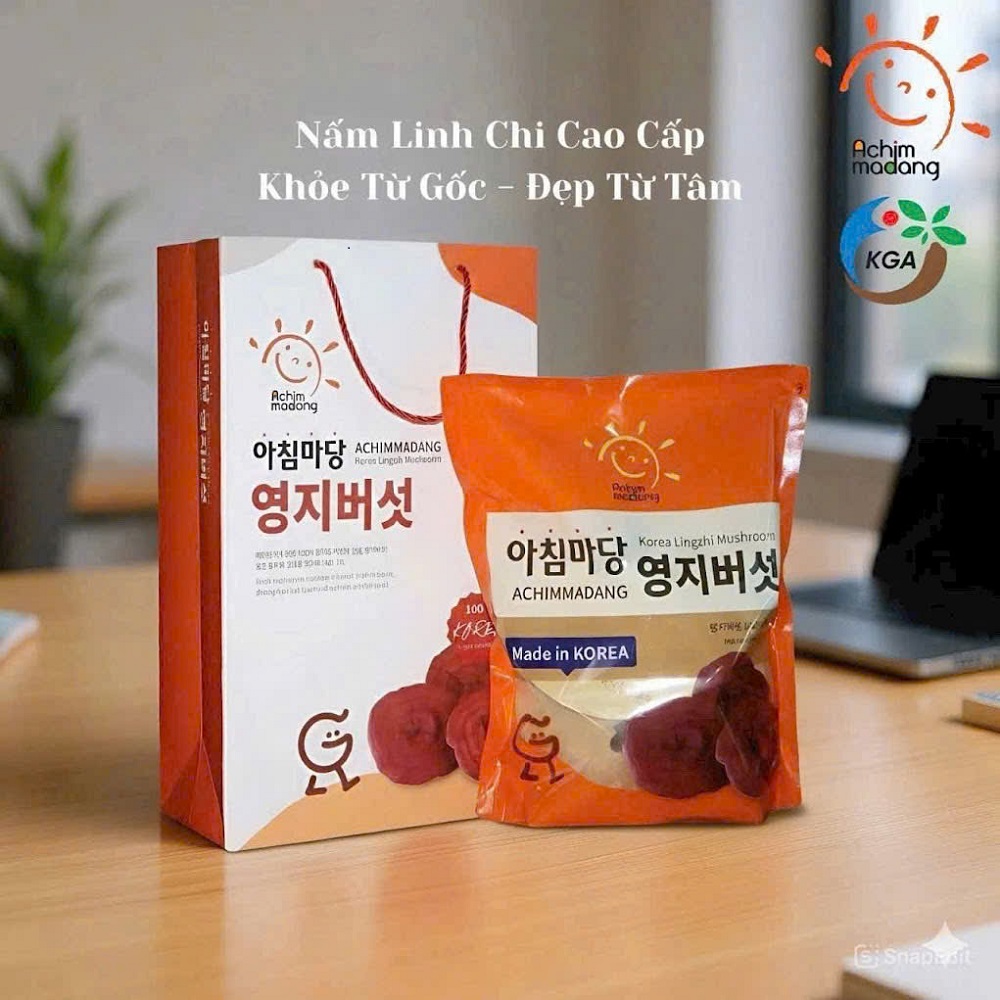 Nấm linh chi đỏ cao cấp Achimmadang Kèm theo túi xách sang trọng Nấm linh chi đỏ cao cấp Achimmadang Kèm theo túi xách sang trọng