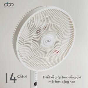 Thiết kế 14 cánh quạt giúp mát hơn rộng hơn