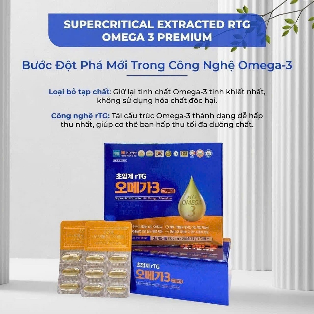 Dạng rTG ưu điểm hoàn toàn mới của Omega 3 Hàn Quốc Dạng rTG ưu điểm hoàn toàn mới của Omega 3 Hàn Quốc