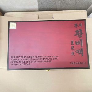 Mặt trước hộp gỗ tinh chất bổ dược Hwangje